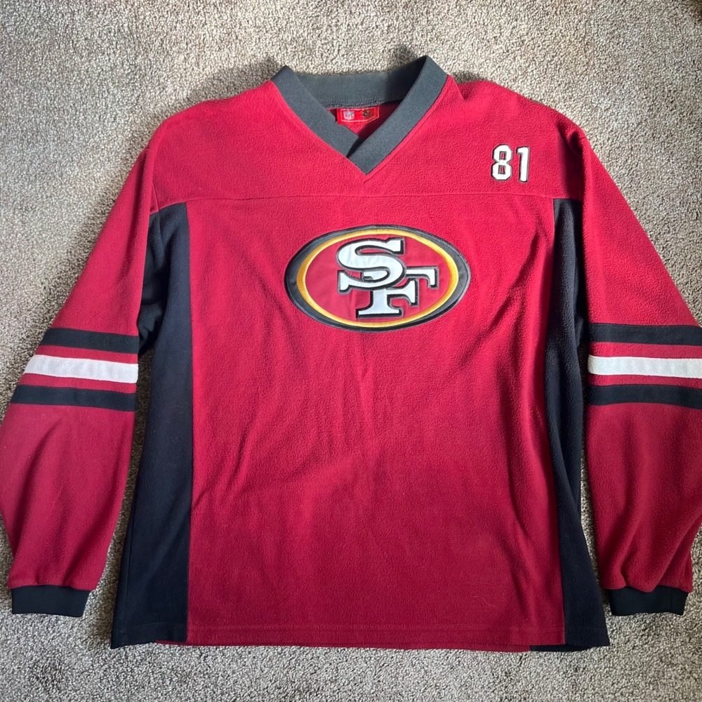 Y2K NFL The Players San Francisco 49ers Owens 81‎ Fleece Pullover Sweater